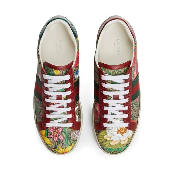 NIB Gucci flora print low-top sneakers Size 34 - Picture 5 of 12